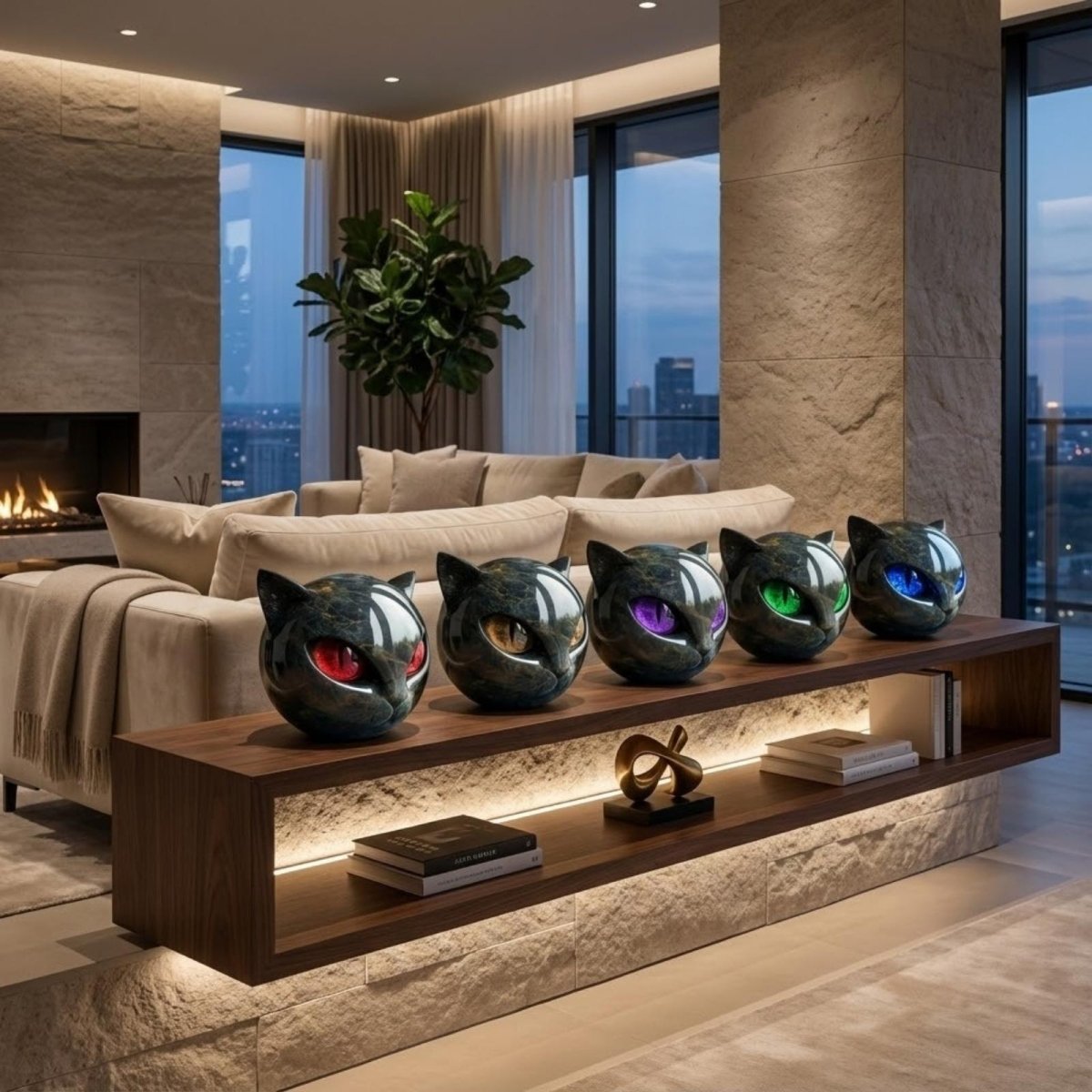 Cat Marble Decor Set