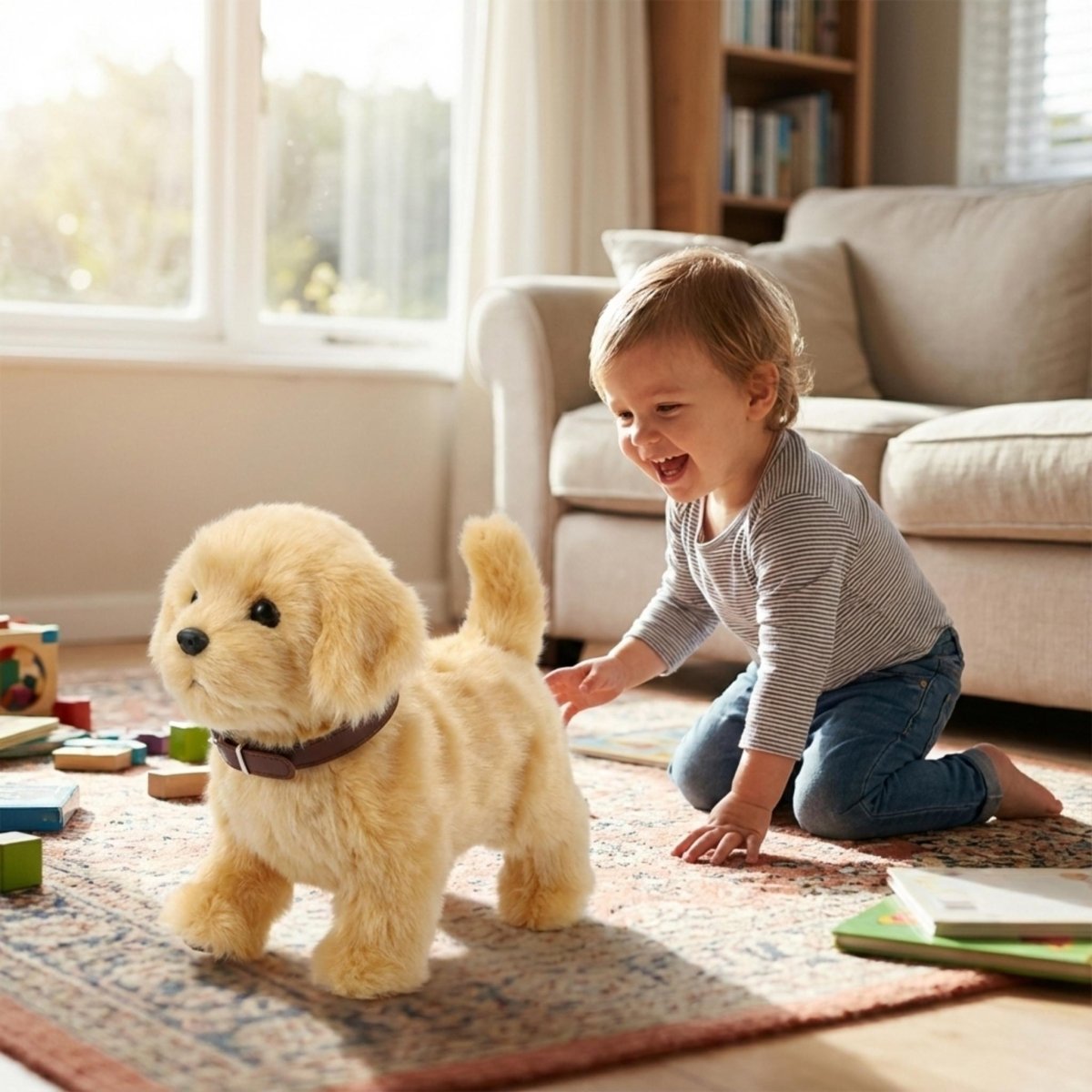 Interactive Robot Puppy – Lifelike Toy Golden Retriever That Walks & Barks