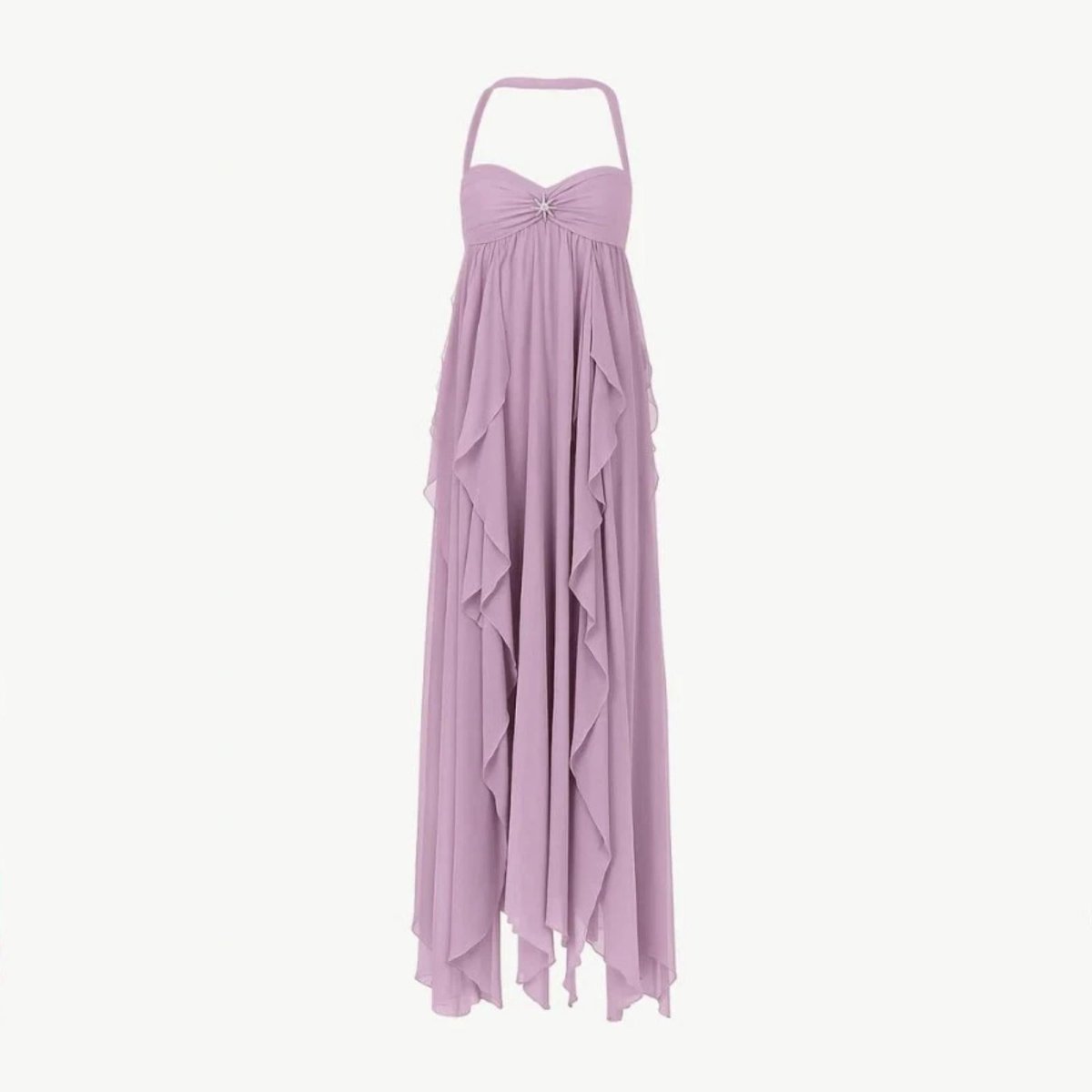 Ariel Halter Backless Maxi Dress Kouvr Fashion - Ruffle Tiered Flowy Grecian Gown Ariel Halter Backless Maxi Dress Kouvr Fashion - Ruffle Tiered Flowy Grecian Gown