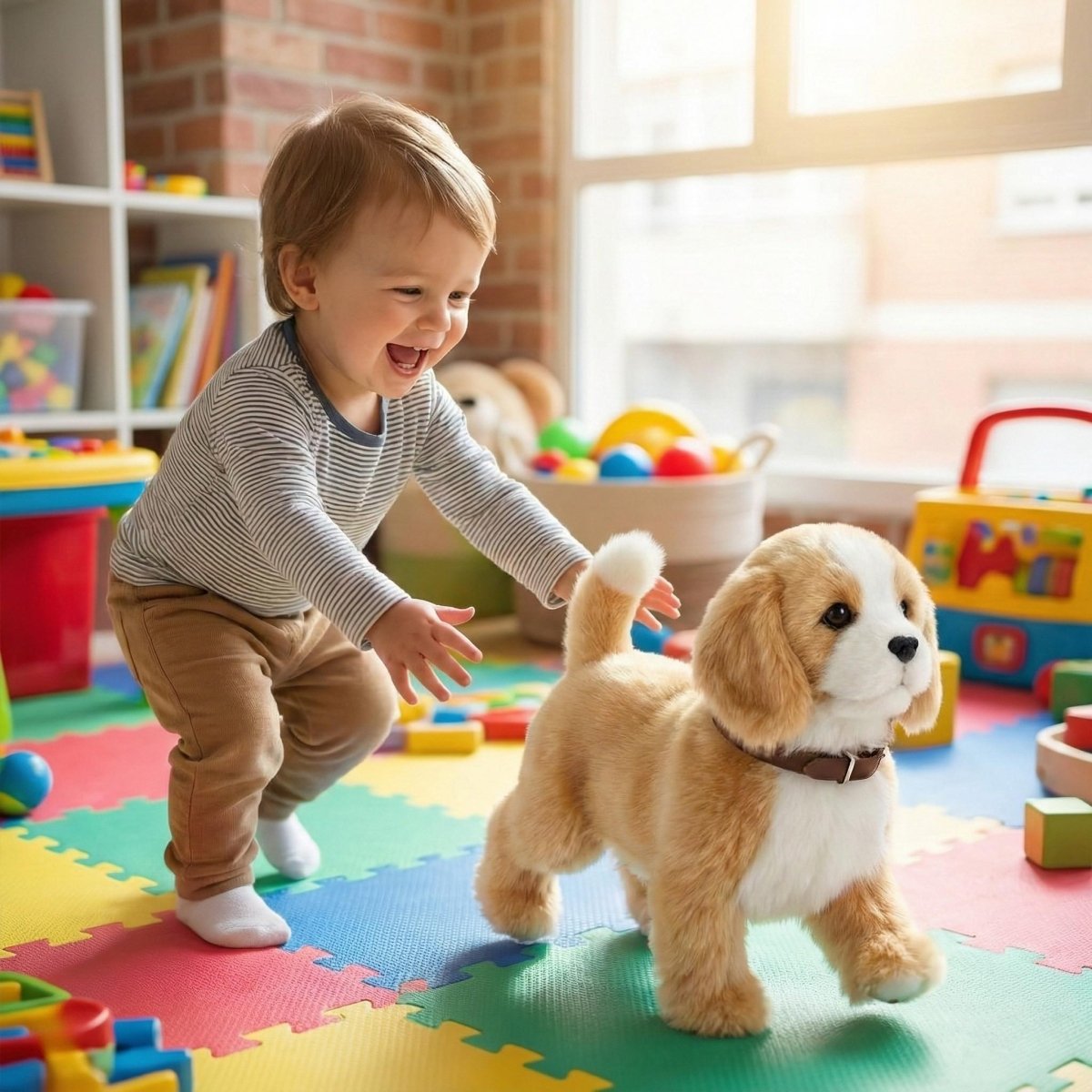 Realistic Beagle Toy – Interactive Walking, Barking & Wagging Electronic Pet