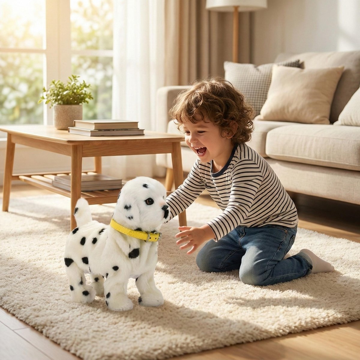 Interactive Plush Dalmatian Robot Puppy – Realistic Walking & Barking Electronic Pet