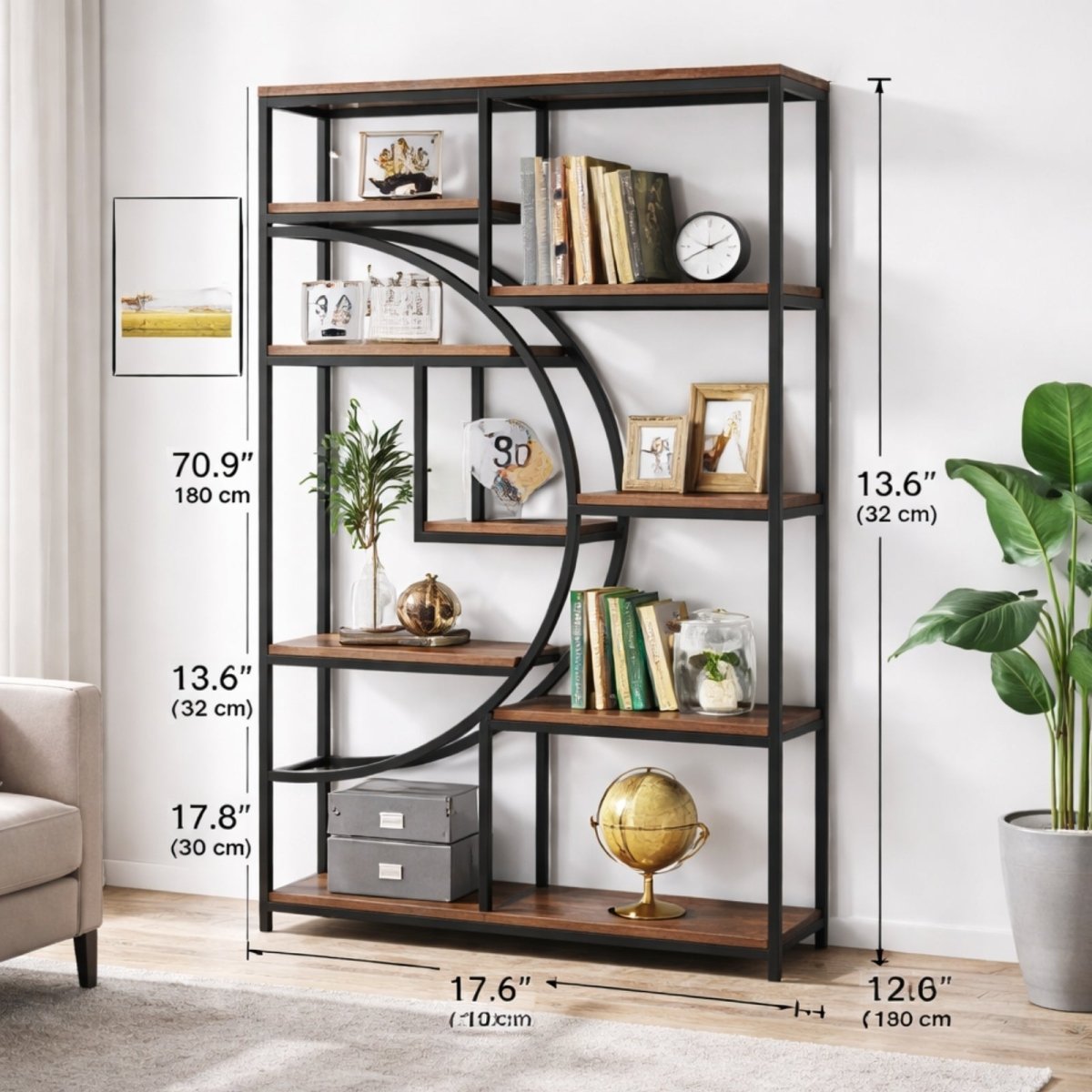 The Meridian Arch Etagere | Industrial Statement Bookshelf