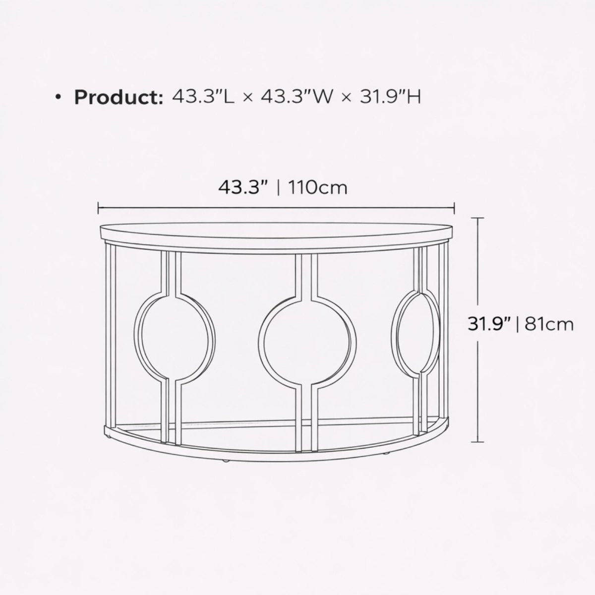 Meridian Demilune | Geometric Architectural Console