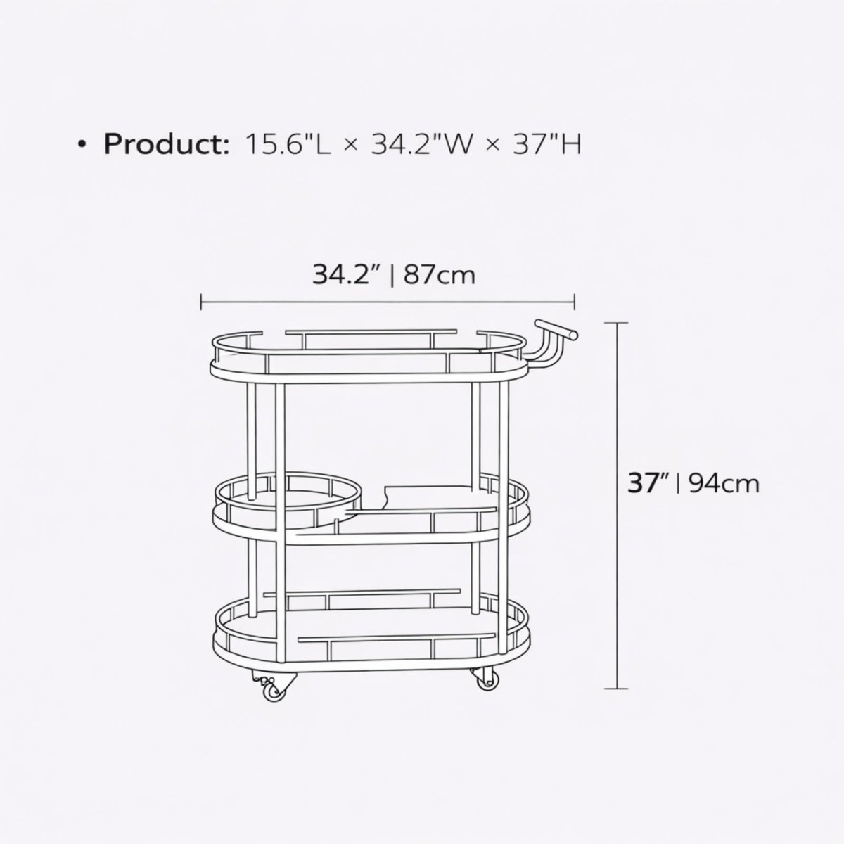The Vesper Rolling Bar Cart | Gold & Marble Entertaining Station