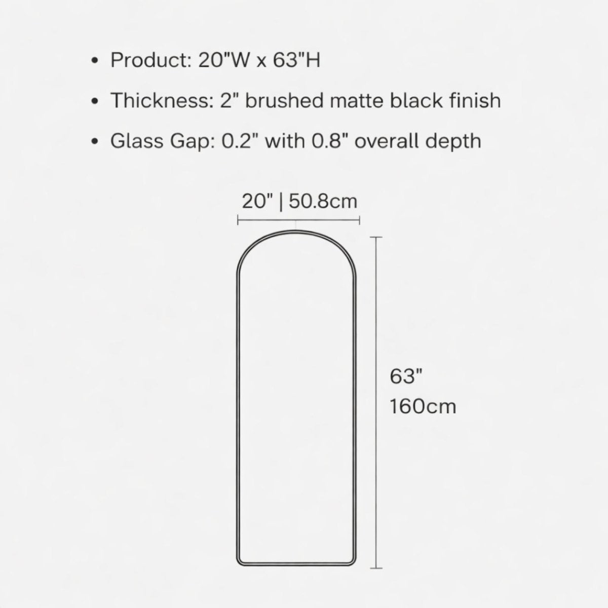 Obsidian Luna Arch | Smart LED Sanctuary Mirror