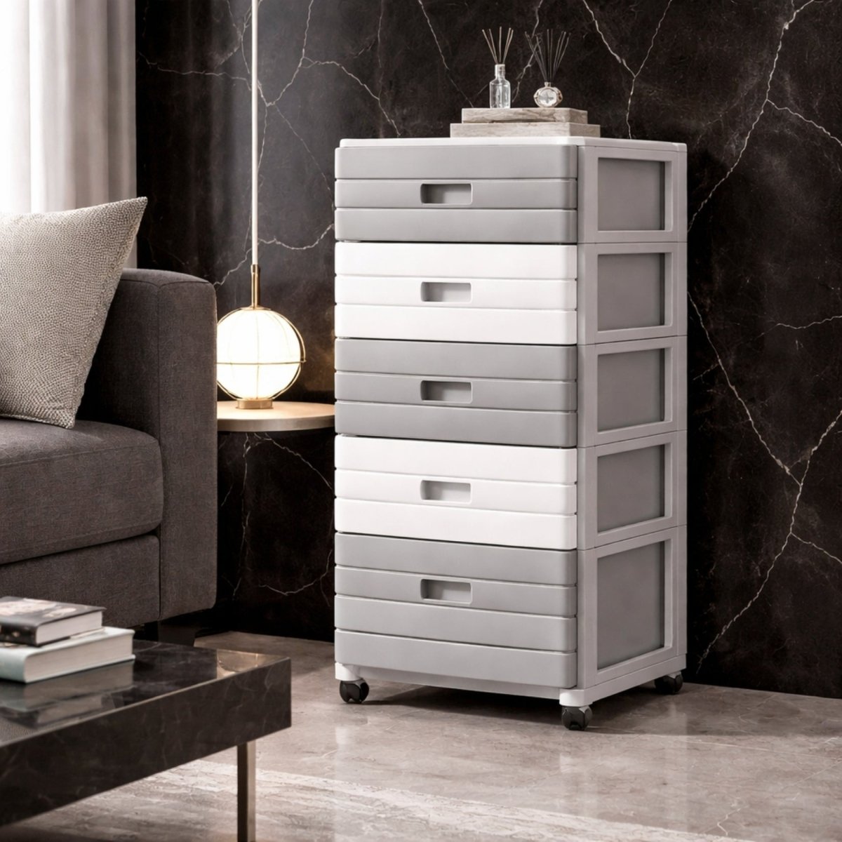 Havenwood Ascend Minimalist Drawer | Multi-Tier Rolling Storage Cabinet