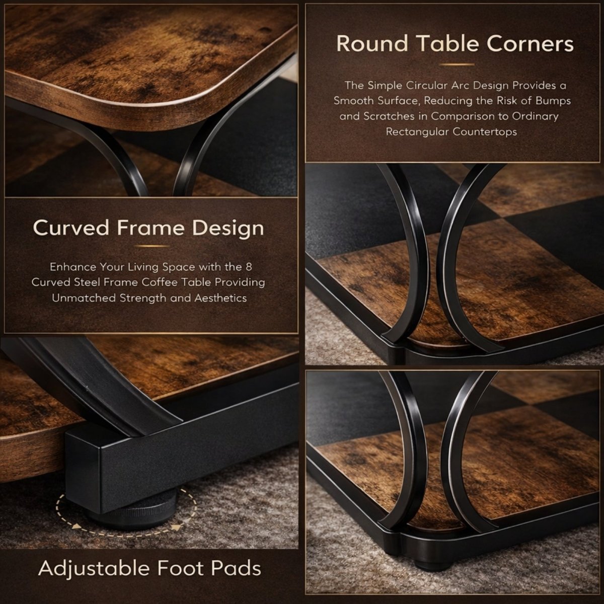 Hudson Block Coffee Table | Industrial-Rustic Tiered Square