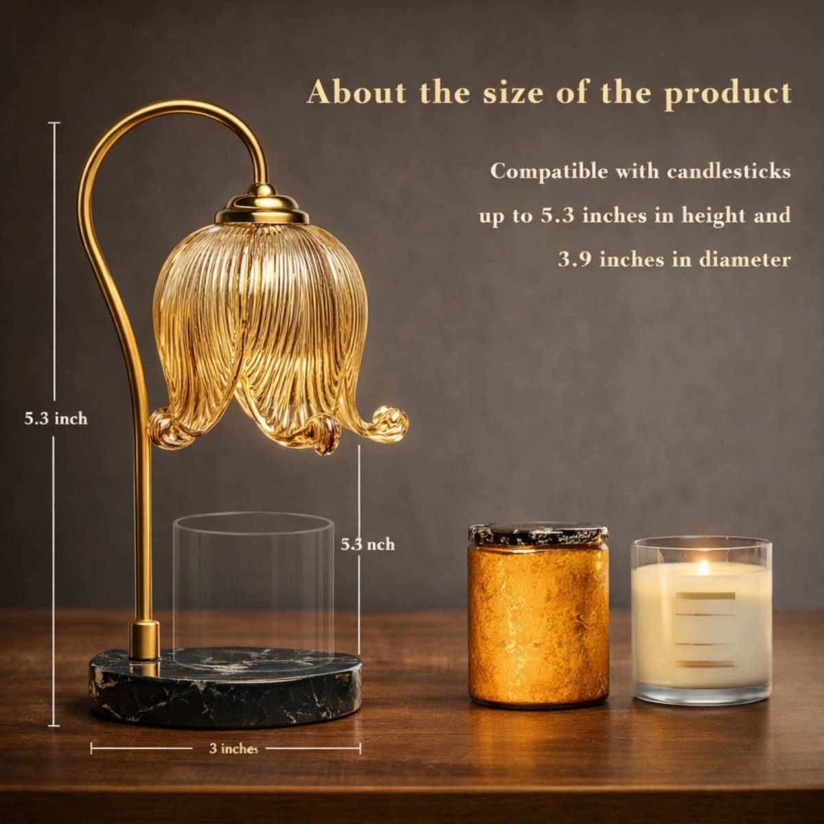 The Aurelia Glow Lamp | Marble & Brass Botanical Warmer