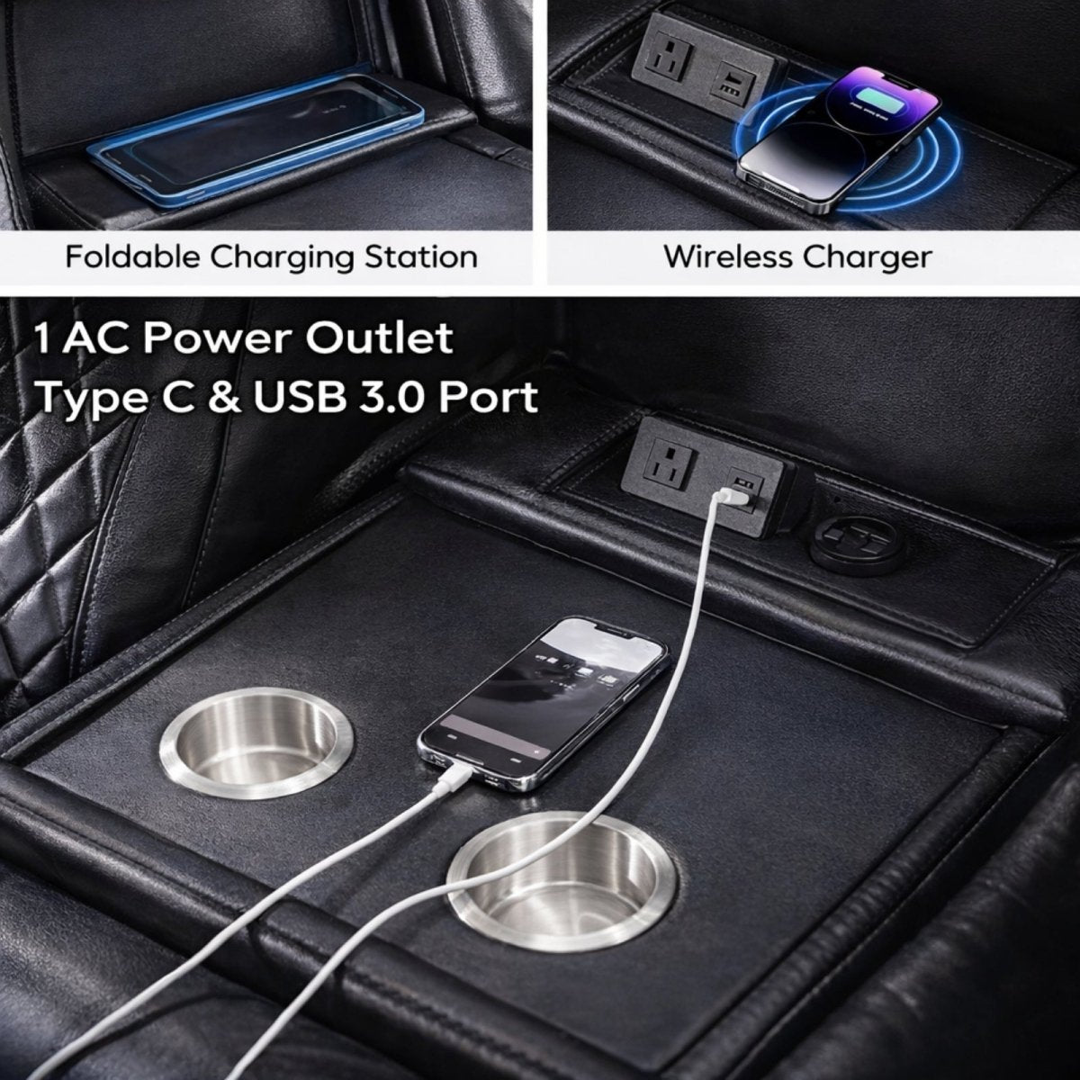 Wraith Maverick Cinema Console | Smart Power Reclining Loveseat