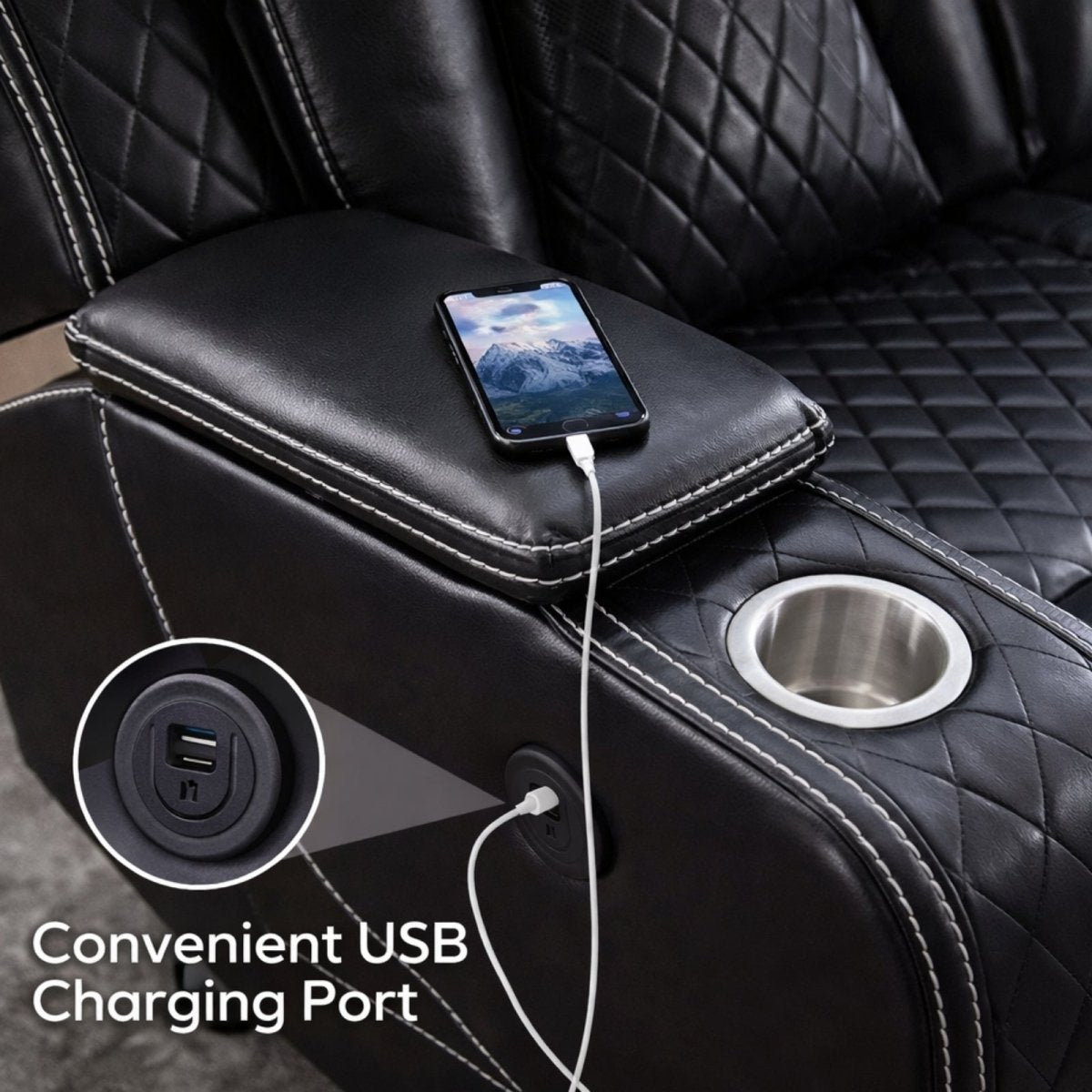 Wraith Maverick Cinema Console | Smart Power Reclining Loveseat