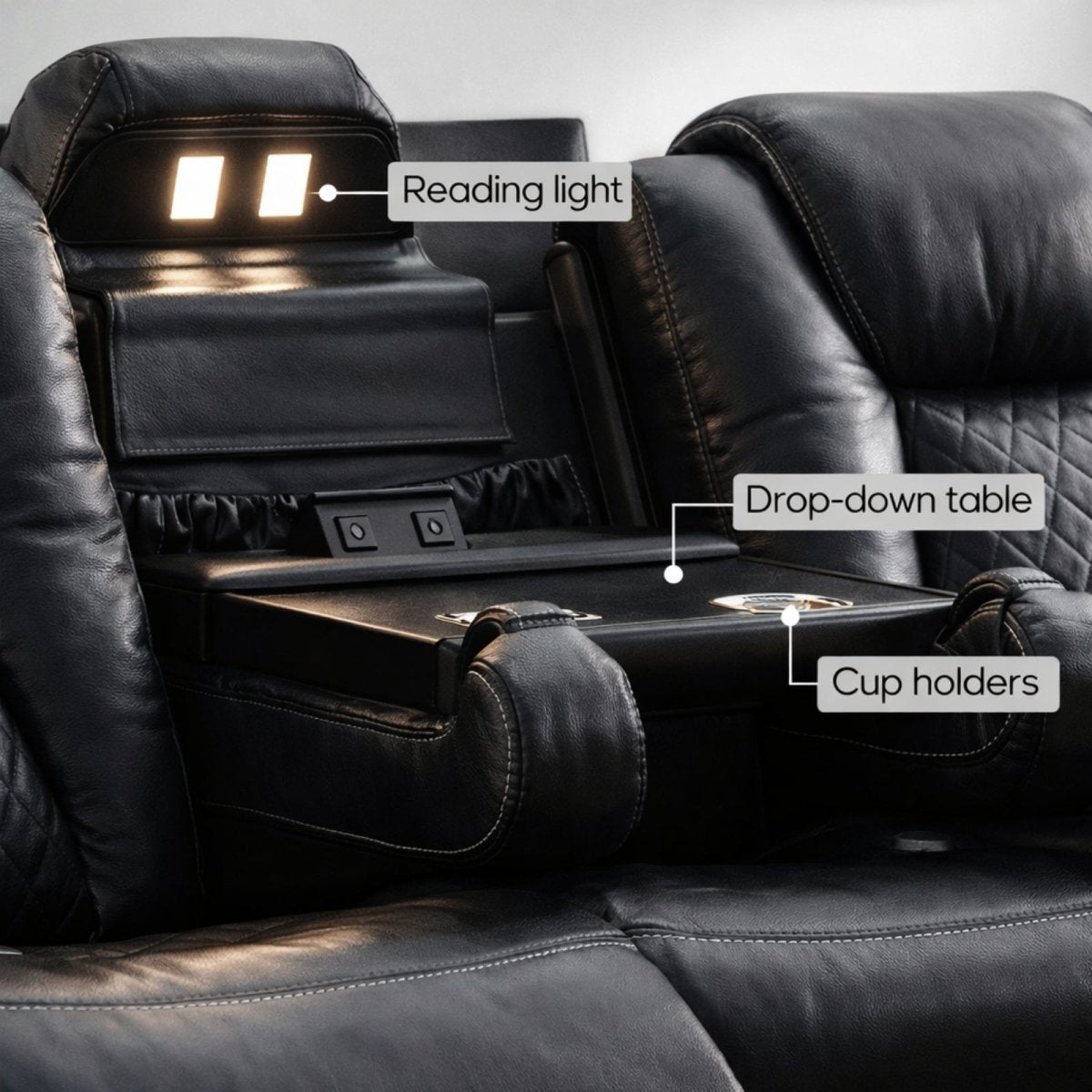 Wraith Maverick Cinema Console | Smart Power Reclining Loveseat