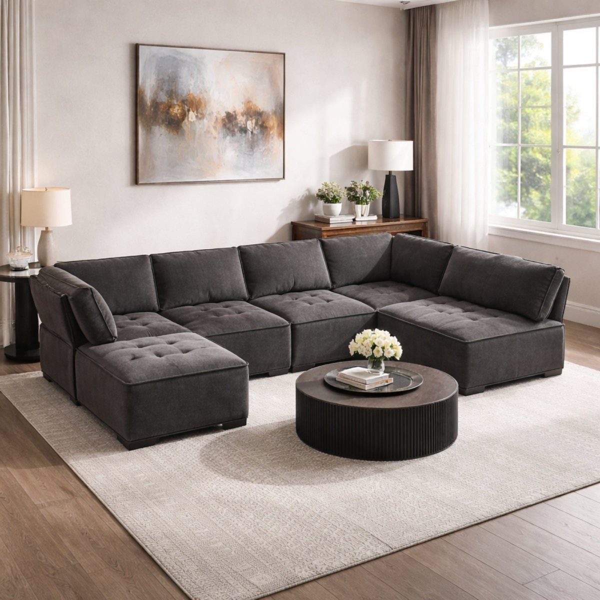 The Loft Modular Collection | Deep-Corduroy Cloud Sectional