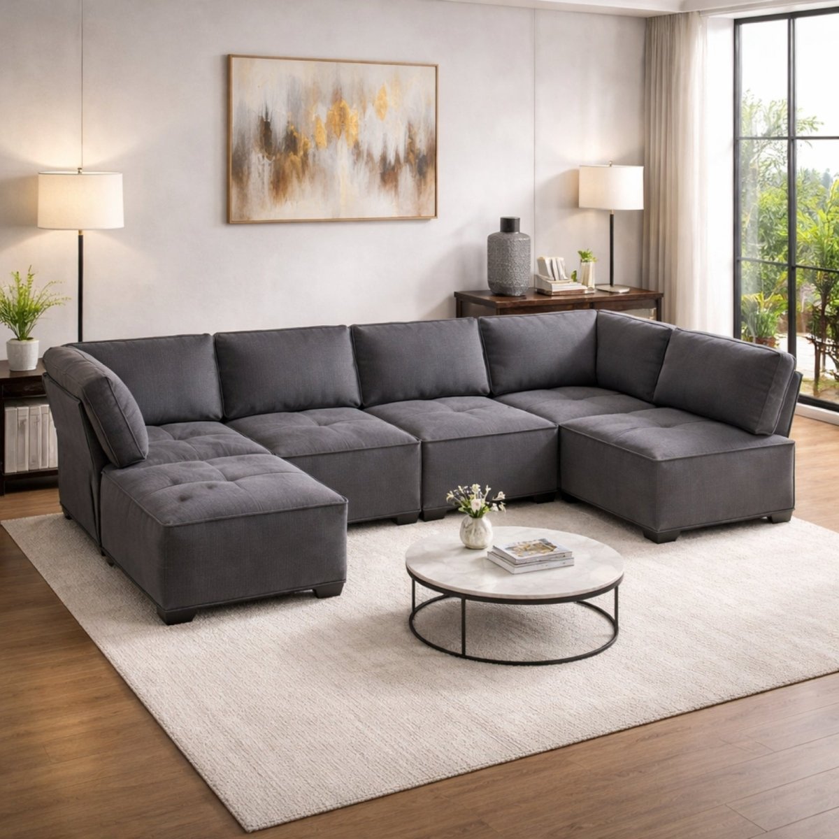 The Loft Modular Collection | Deep-Corduroy Cloud Sectional