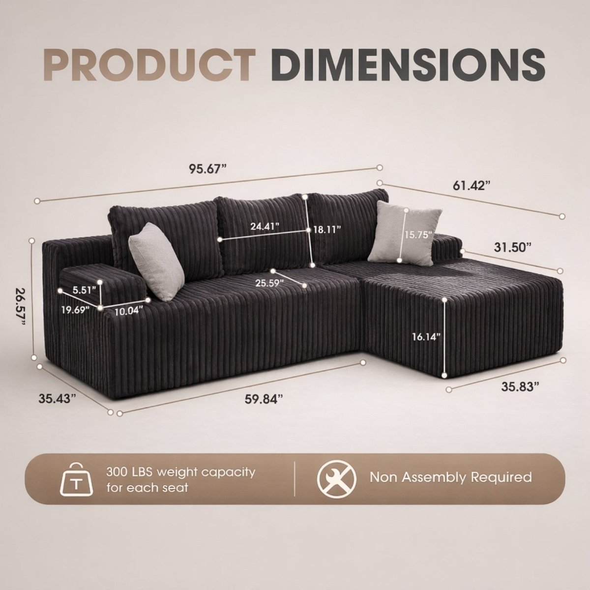 The Altitude Modular | Deep-Seat Cloud Sectional & Ottoman