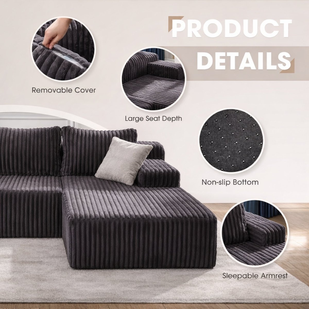The Altitude Modular | Deep-Seat Cloud Sectional & Ottoman