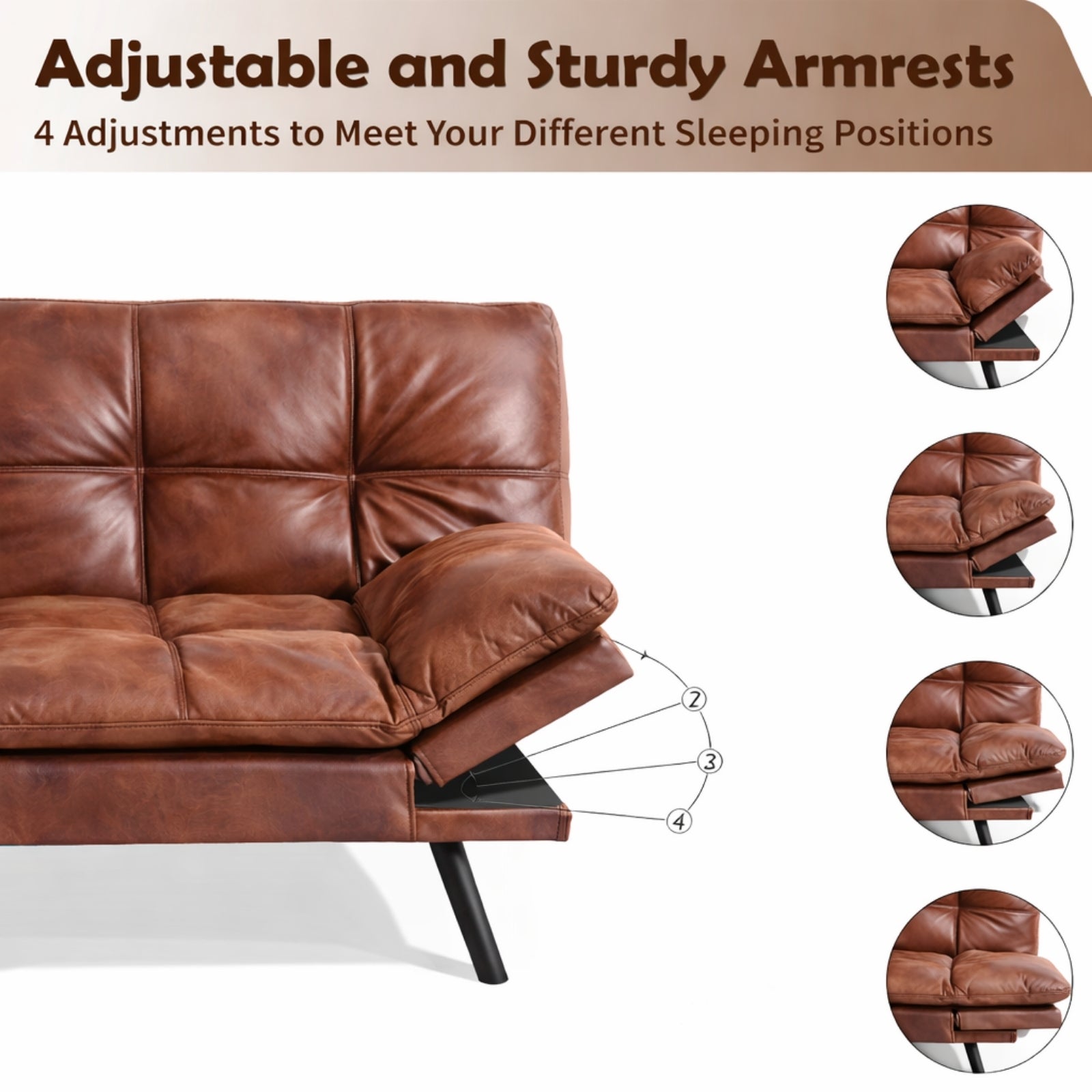 The Maddox Daybed | Mid-Century Convertible Leather Sleeper