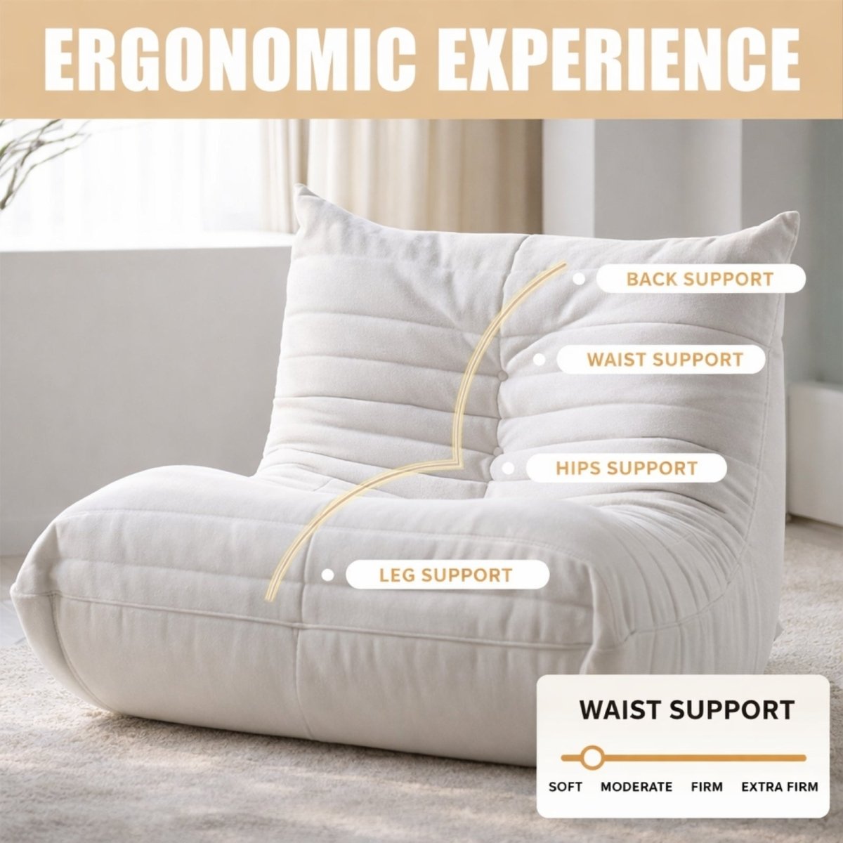 The Dune Low-Profile Lounge | Tufted Mohair Floor Sofa