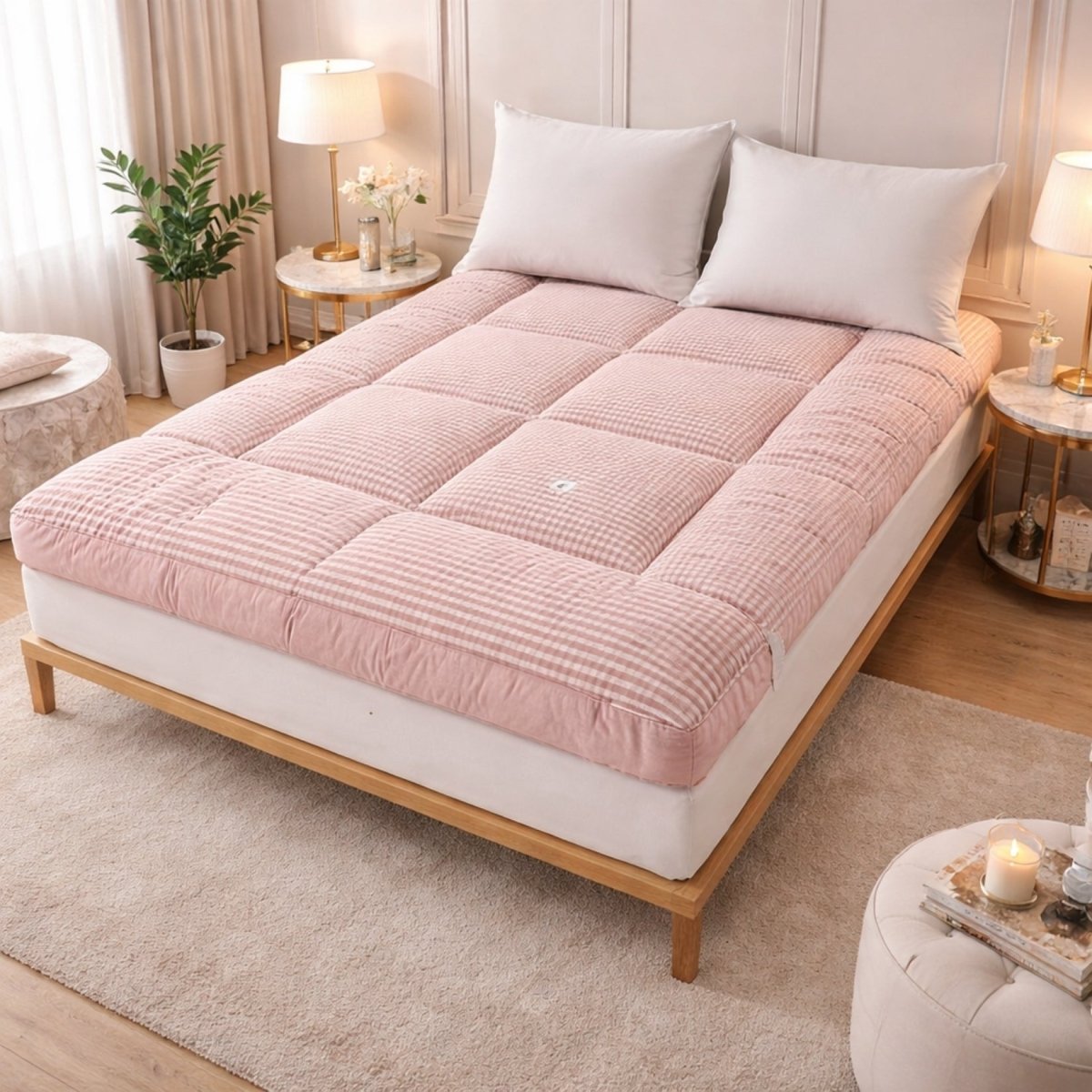 Obsidian Vault Haven Floor Bed | 4-Inch Plush Quilted Roll-Up Futon