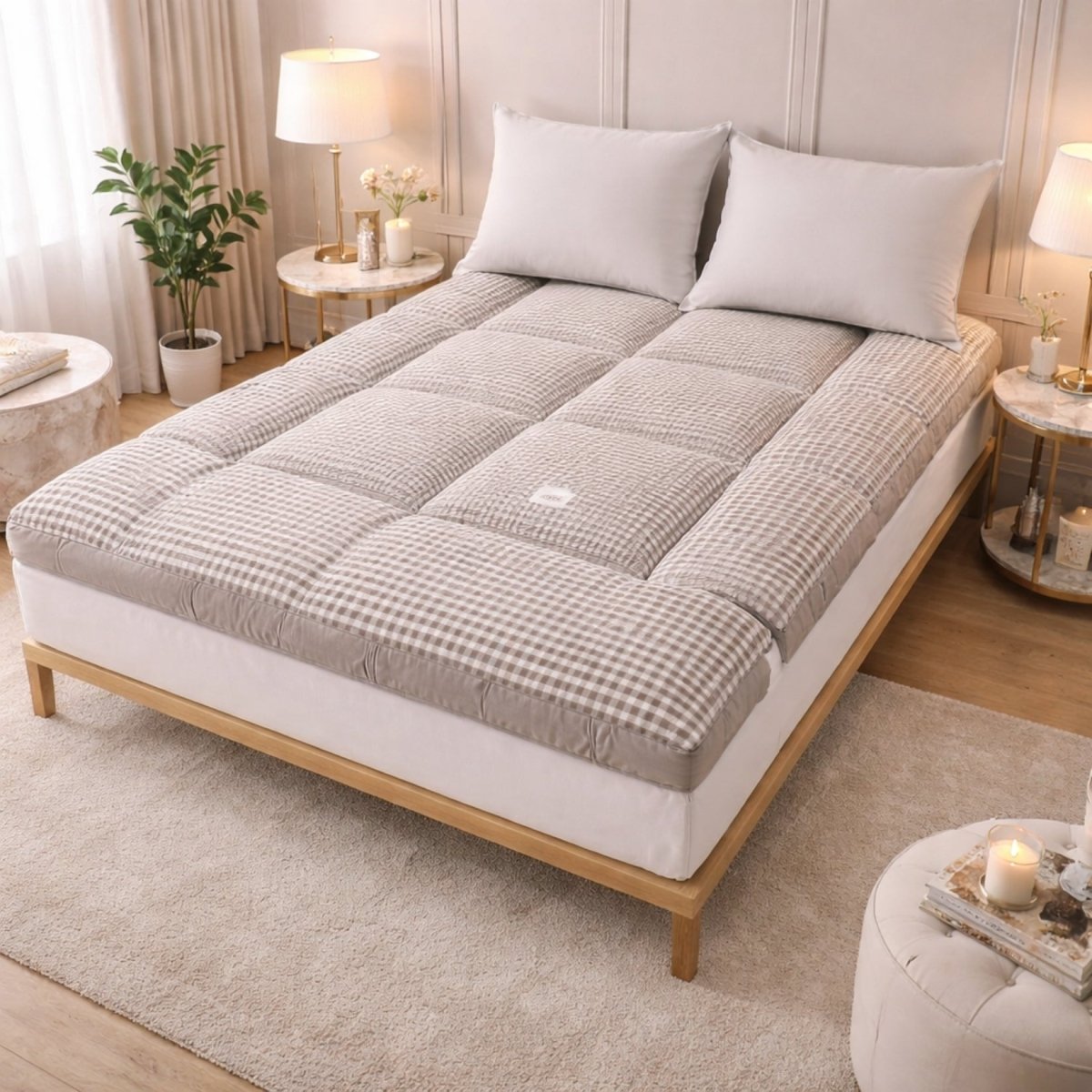 Obsidian Vault Haven Floor Bed | 4-Inch Plush Quilted Roll-Up Futon