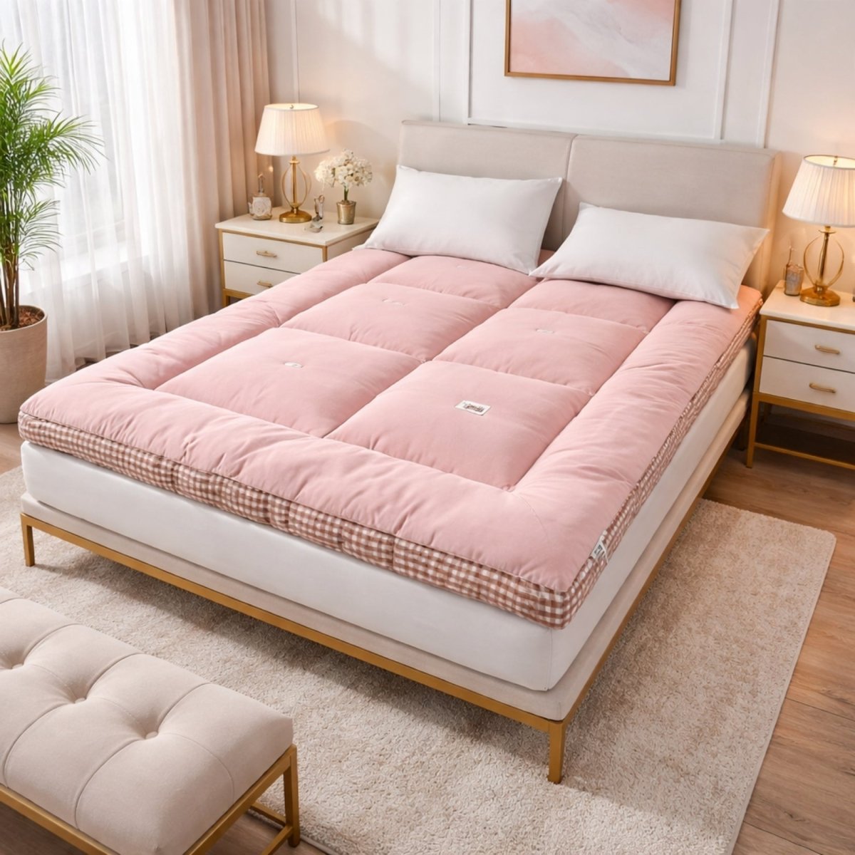 Obsidian Vault Haven Floor Bed | 4-Inch Plush Quilted Roll-Up Futon
