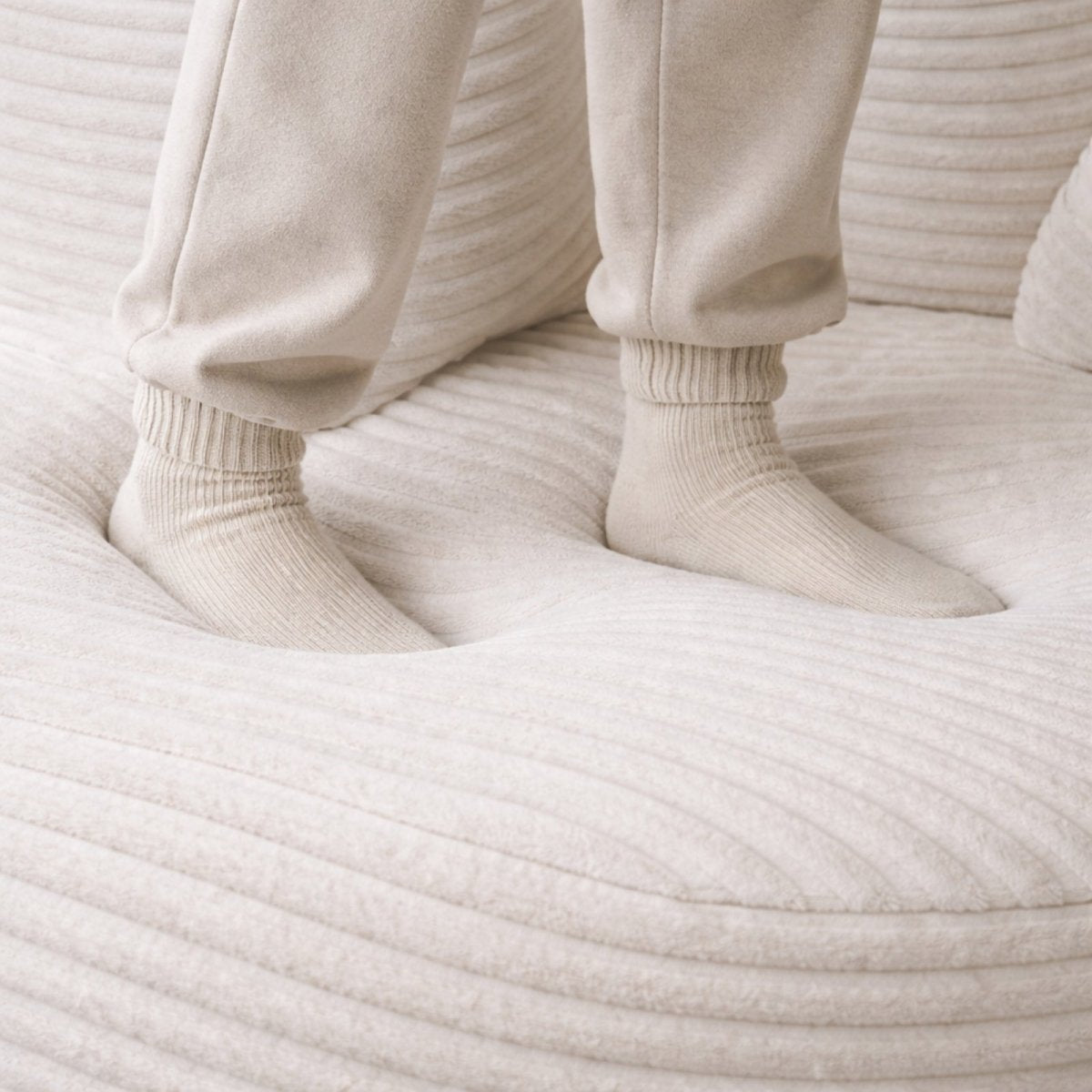 Basalt Luna Cloud Chair | Oversized Corduroy Swivel