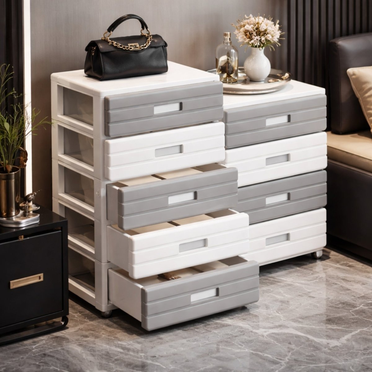 Havenwood Ascend Minimalist Drawer | Multi-Tier Rolling Storage Cabinet