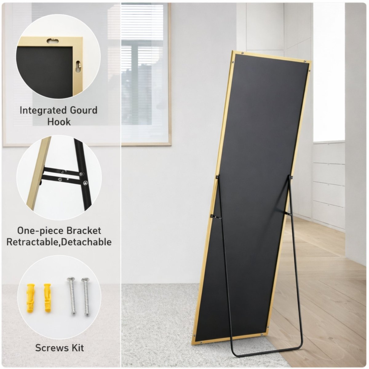Shadow Lumina Sanctuary | Minimalist Arched Full Length Floor Mirror