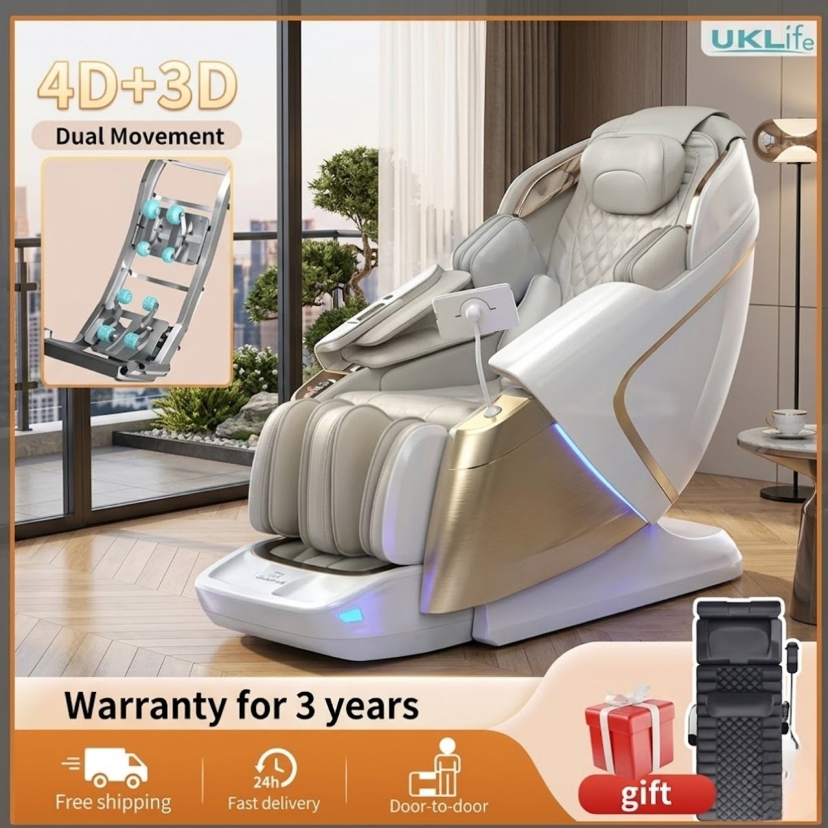 Obsidian Nexus Elysian Sanctuary Chair | Dual-Core 4D Zero Gravity Wellness Recliner