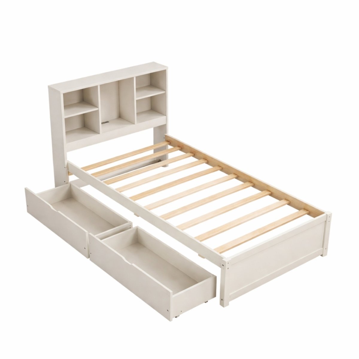 Onyx Haven Storage Bed | Twin Bookcase Platform