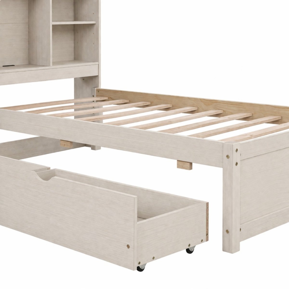 Onyx Haven Storage Bed | Twin Bookcase Platform