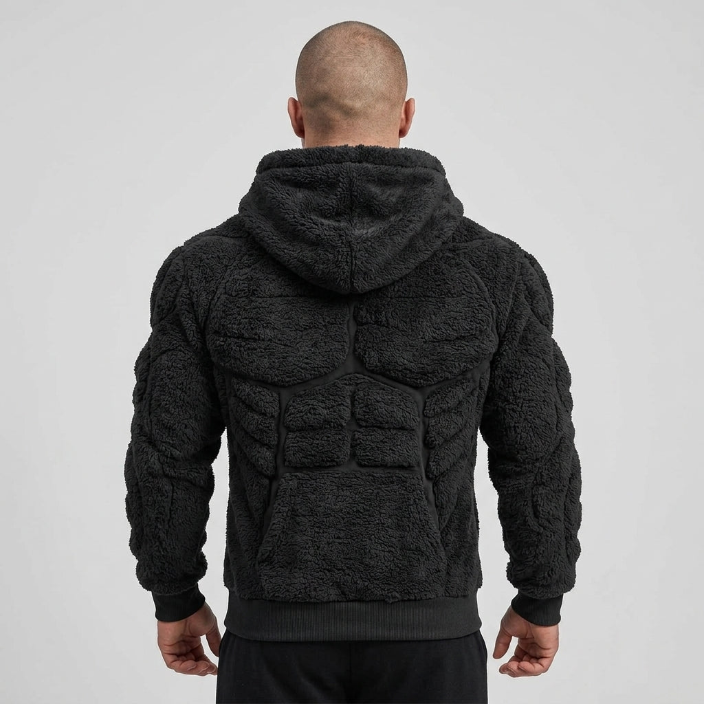 Titan Sherpa Muscle Hoodie | Padded Six Pack Fleece Pullover