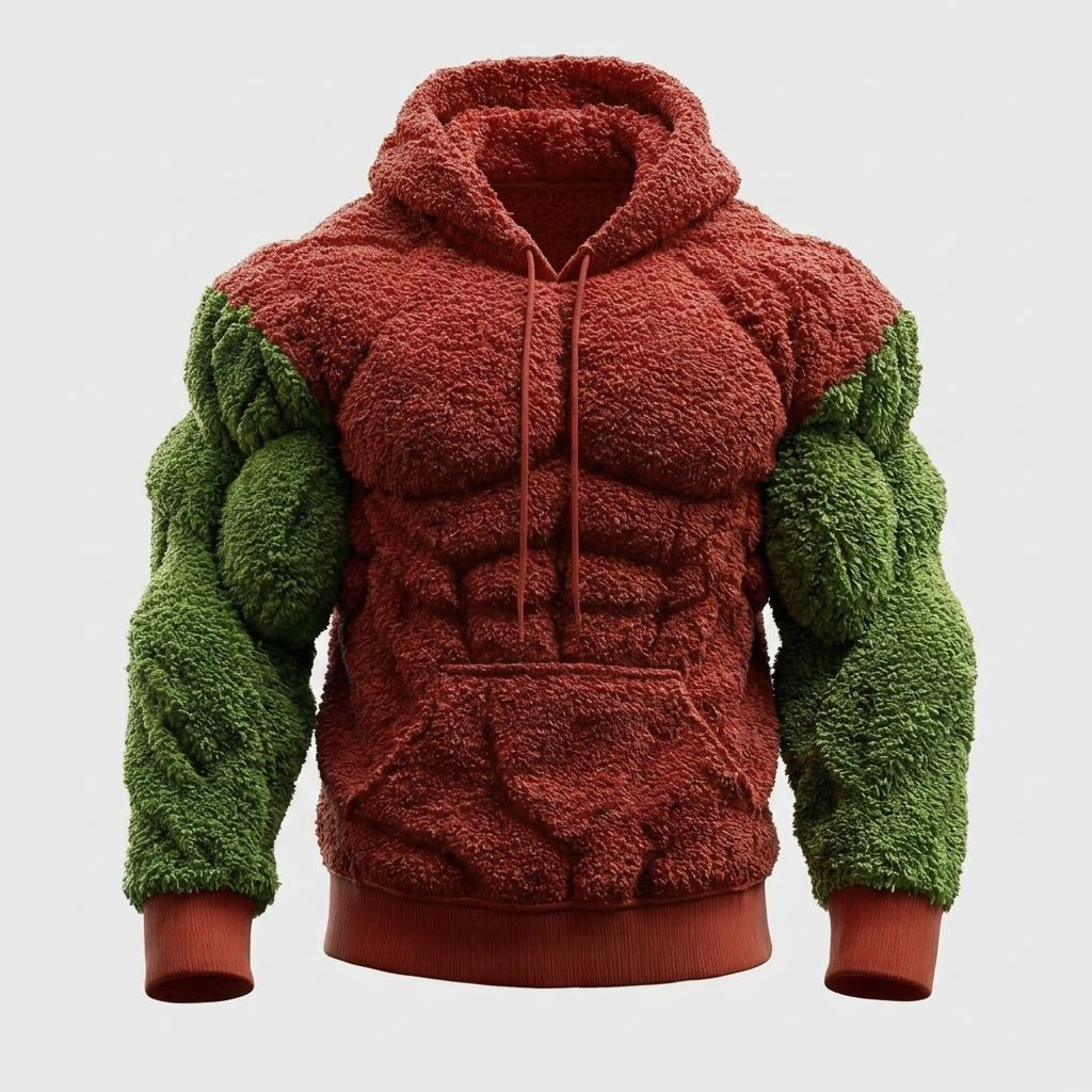 Titan Sherpa Muscle Hoodie | Padded Six Pack Fleece Pullover