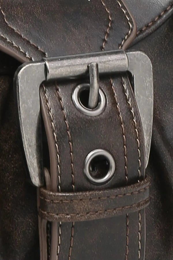 Salbeigrüne Schultertasche mit Schnalle