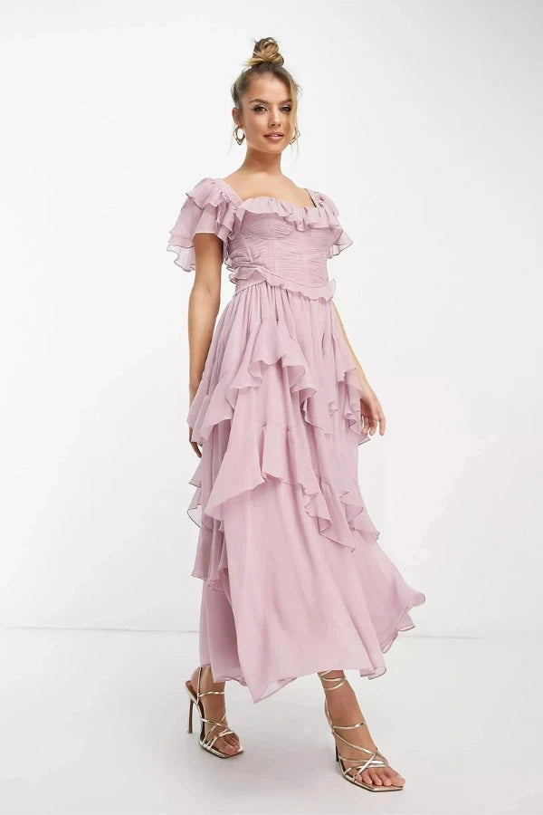 【香様限定】MANY WAY AIRY VEIL DRESS 21SIX V00536 Dress | NewYorkDress.com