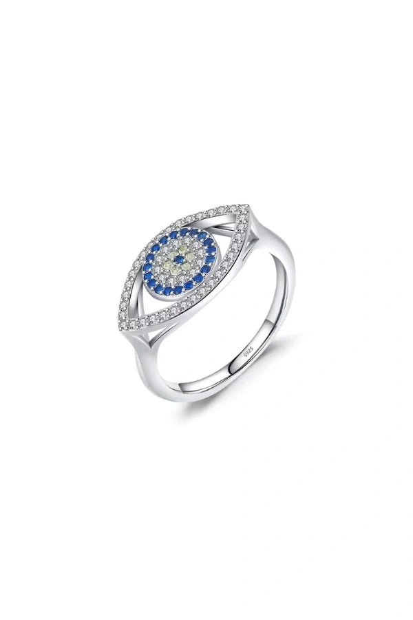 Silver Evil Eyes Ring