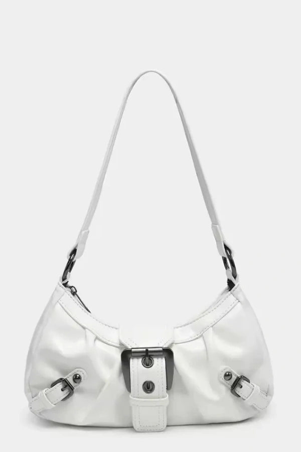 Salbeigrüne Schultertasche mit Schnalle