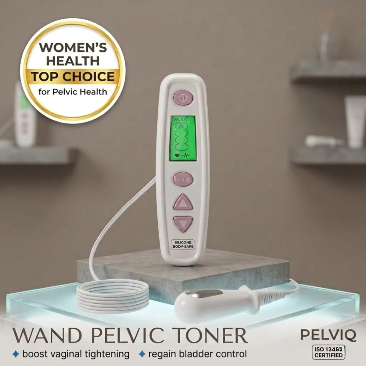 Pelvic Floor Muscle Repair Device & Vaginal Probe for Bladder Control & Tightening. Clinical-Tested Medical-Grade Kegel Trainer with Multi-Modes