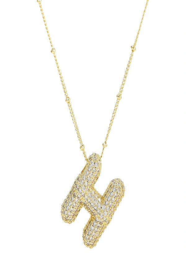 Savannah Diamond Bubble Letter Necklace