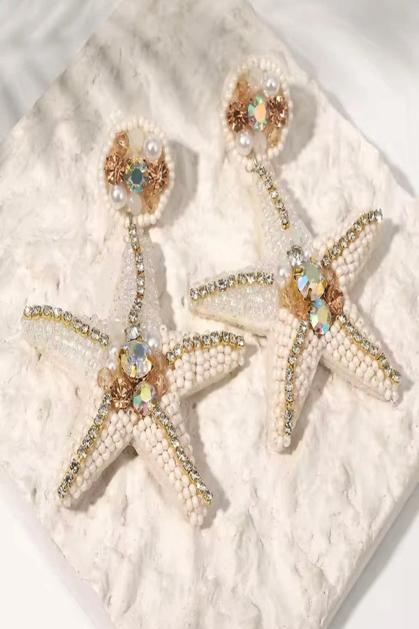 Jane Starfish Beaded Earrings