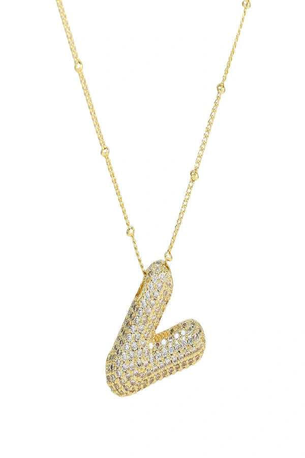 Savannah Diamond Bubble Letter Necklace