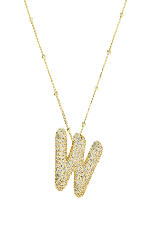 Savannah Diamond Bubble Letter Necklace