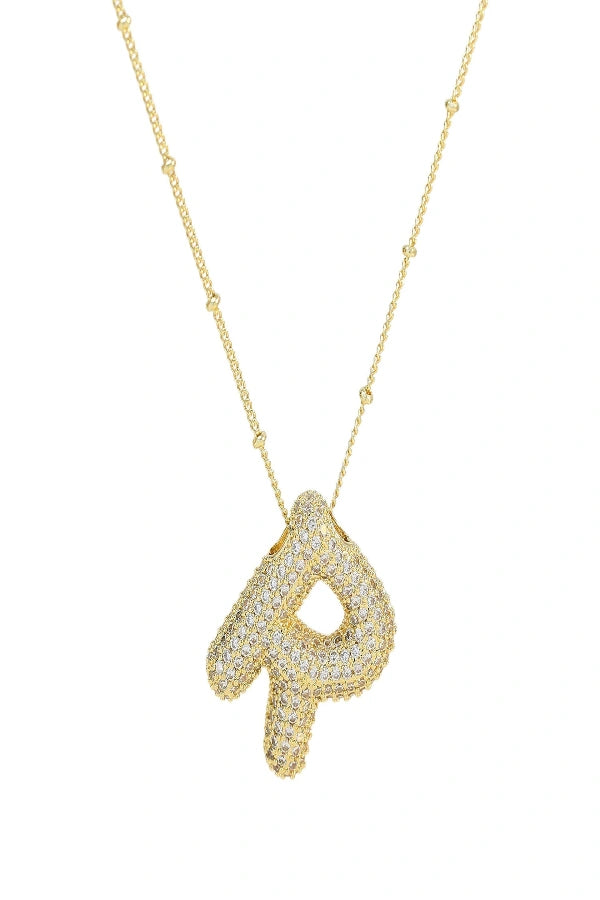 Savannah Diamond Bubble Letter Necklace