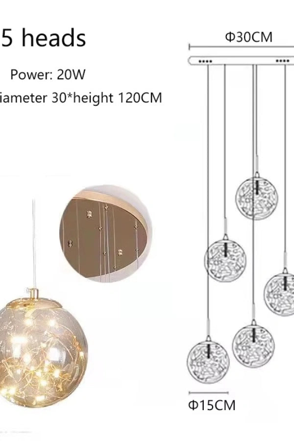 Modern LED Glass Pendant Light