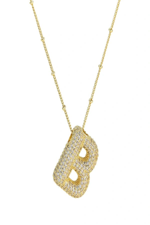 Savannah Diamond Bubble Letter Necklace