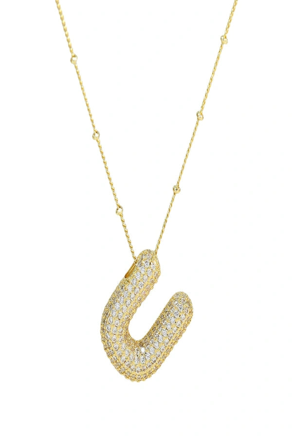 Savannah Diamond Bubble Letter Necklace