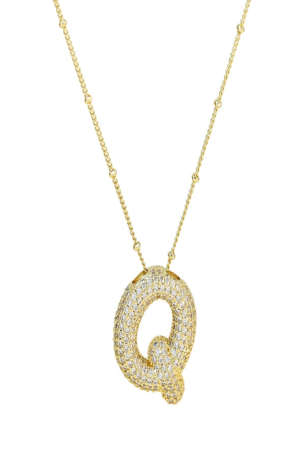Savannah Diamond Bubble Letter Necklace