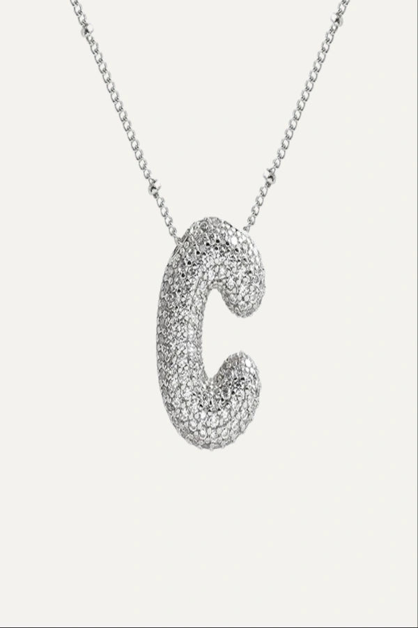 Savannah Diamond Bubble Letter Necklace