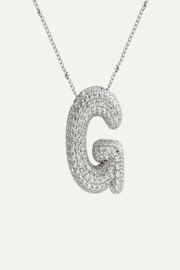 Savannah Diamond Bubble Letter Necklace
