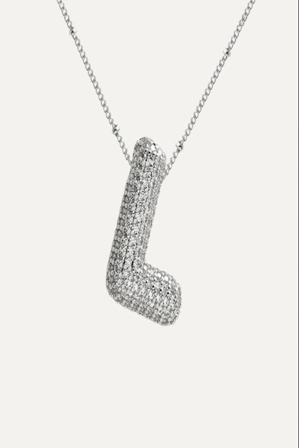 Savannah Diamond Bubble Letter Necklace