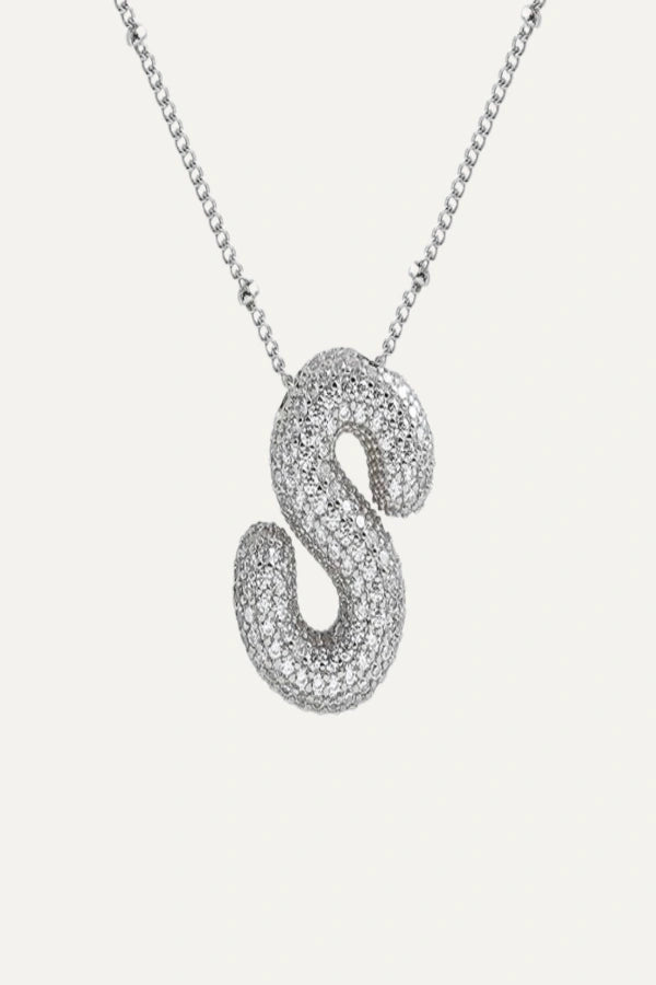 Savannah Diamond Bubble Letter Necklace